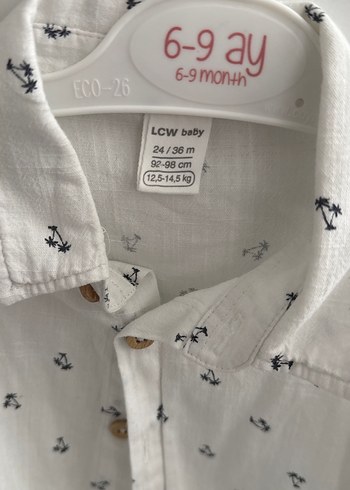 LC Waikiki Pamuklu Baskılı Beyaz Erkek Gömlek Çocuk