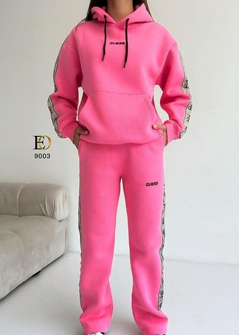 Pembe Kadın Oversize Eşofman Takımı