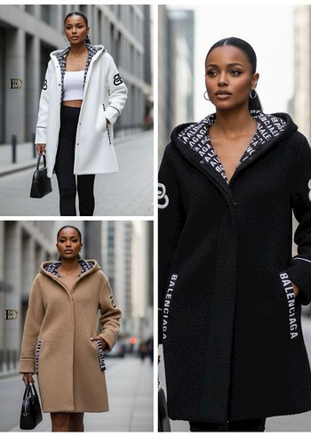 xl Beden Siyah Uzun Kadın Street Style Kaban