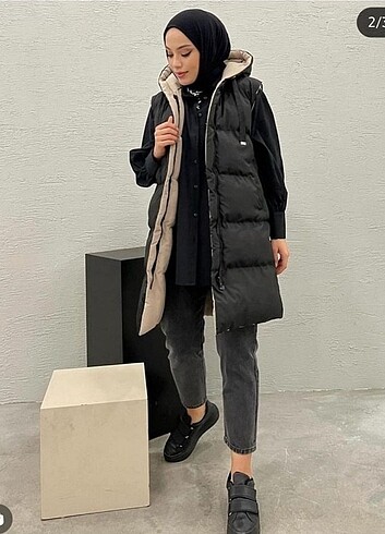 xl Beden Çift taraflı şişme yelek Siyah/haki S M L XL Siyah bej  S M L 