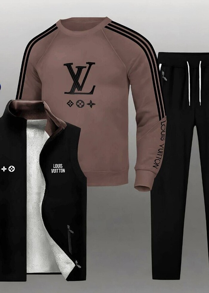 WİNTER SEASON NEW MODEL LOUIS VUİTTON FABRİC 3  İPLİK   COTTON   - Görsel 2