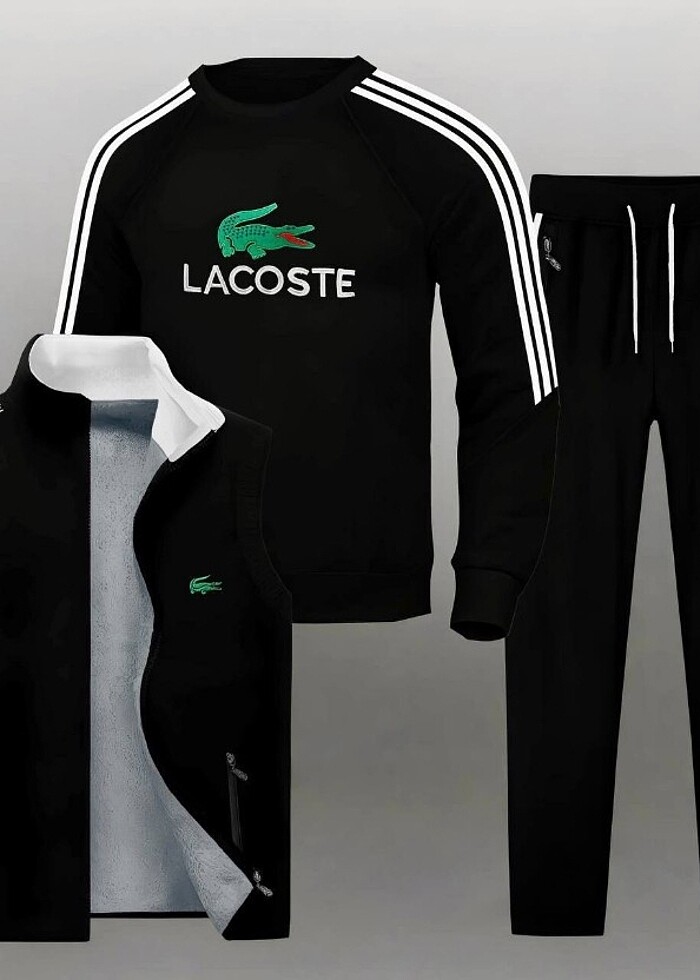 WİNTER NEW MODEL LACOSTE FABRİC 3 İPLİK COTTON 3LÜ SET SİZE M L  - Görsel 4