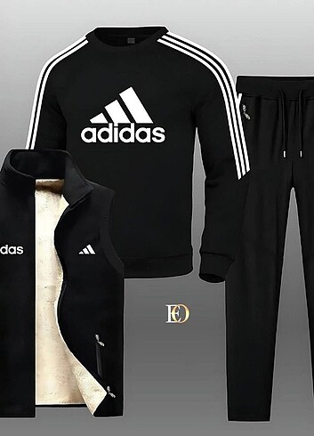 WİNTER SEASON NEW MODEL ADIDAS 2_THREAD   COTTON  FABRİC 3 LÜ SE - Görsel 2