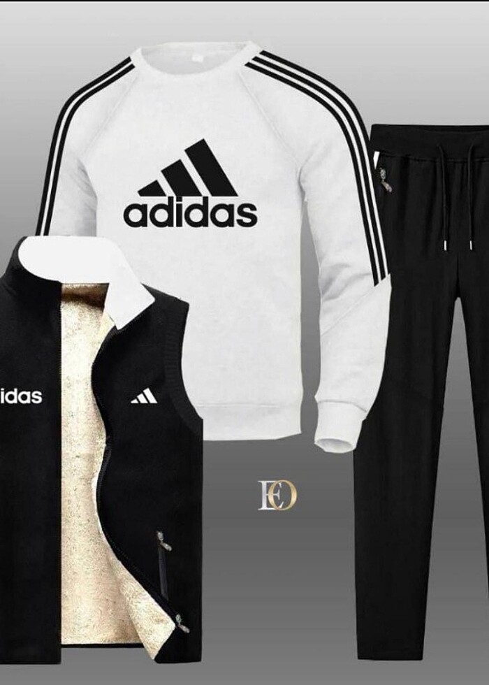 WİNTER SEASON NEW MODEL ADIDAS 2_THREAD   COTTON  FABRİC 3 LÜ SE - Görsel 3