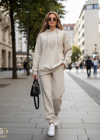 l Beden Bordo Kadın Oversize Eşofman Takımı