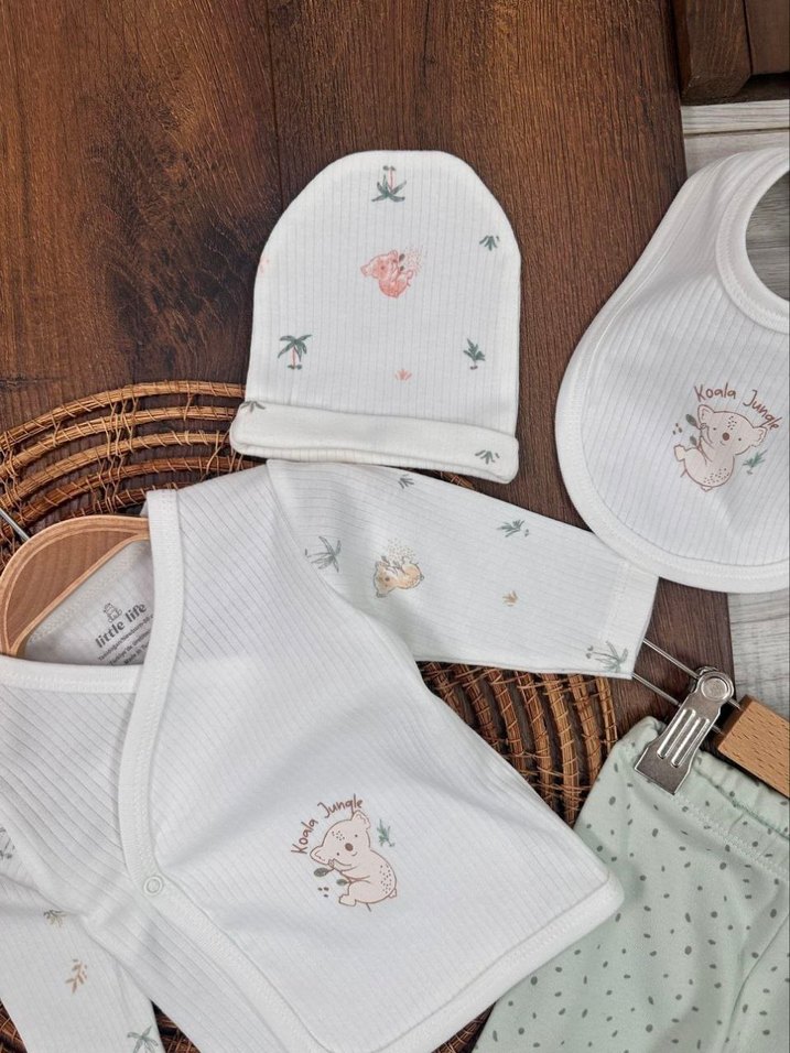 Bebek Beyaz Nakışlı Hastane Kıyafeti - Görsel 3