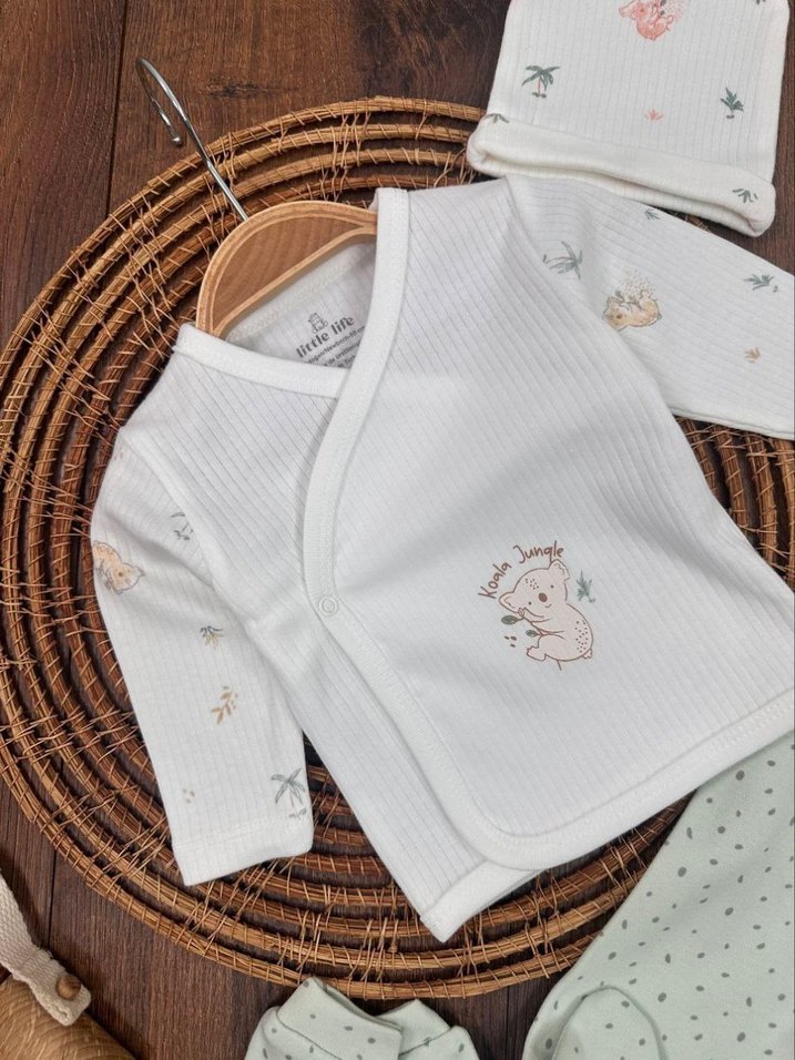 Bebek Beyaz Nakışlı Hastane Kıyafeti - Görsel 4