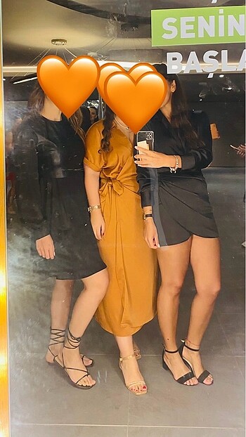 xl Beden turuncu Renk Mango elbise