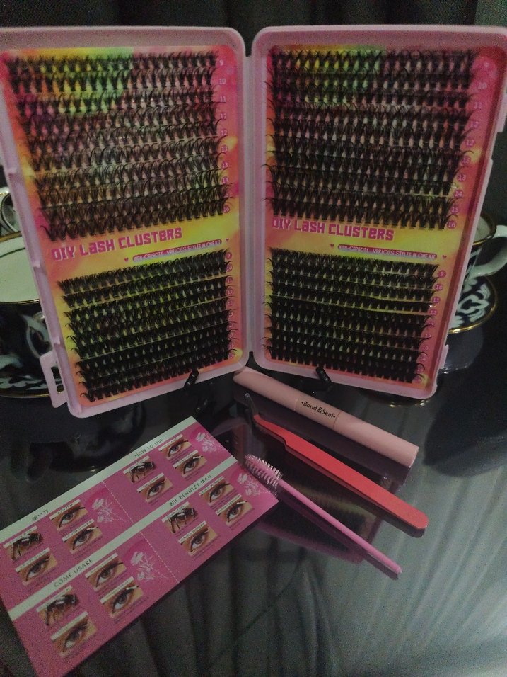 Pembe Takma Kirpik Seti ve Aksesuarları - Görsel 2