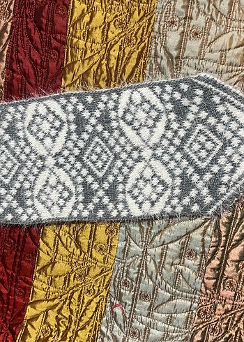 Nakışlı Çok Renkli Gri Lif - Görsel 3