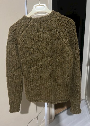 Kadın Haki Örgü Salaş Kazak - Görsel 3