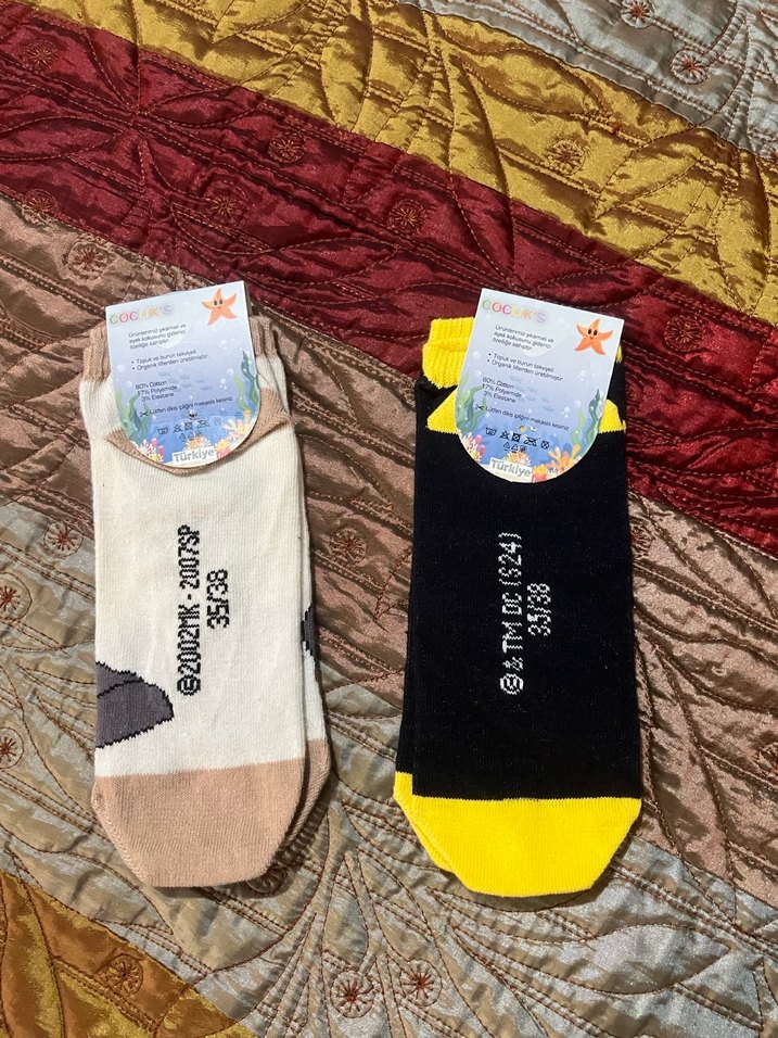 Kız Çocuk Baskılı Pamuklu Çoraplar - Görsel 2