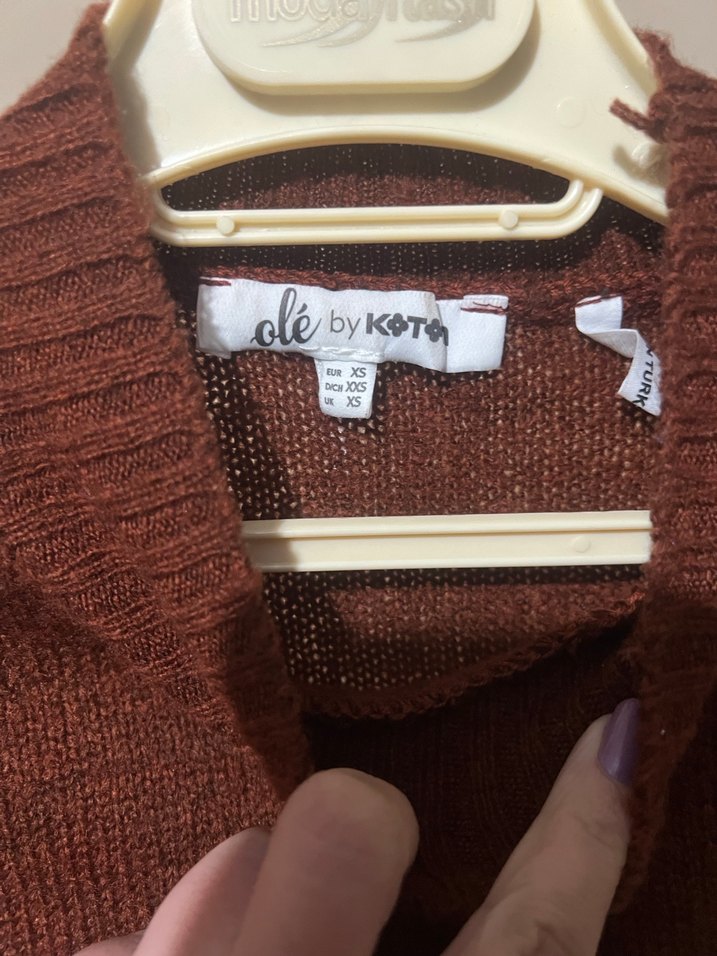 Kahverengi Triko  koton Kadın Kazak - Görsel 2