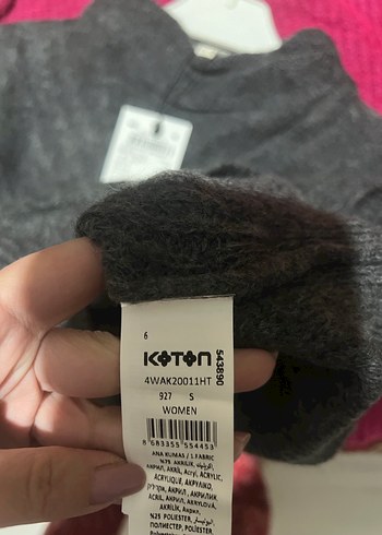 Kadın Gri Boğazlı Örgü Süveter - Görsel 9