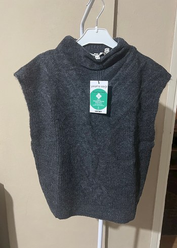 Kadın Gri Boğazlı Örgü Süveter - Görsel 6