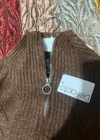 DeFacto Kadın Kahverengi Yarım Fermuarlı Kazak - Görsel 9