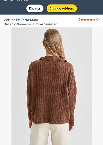 DeFacto Kadın Kahverengi Yarım Fermuarlı Kazak - Görsel 4