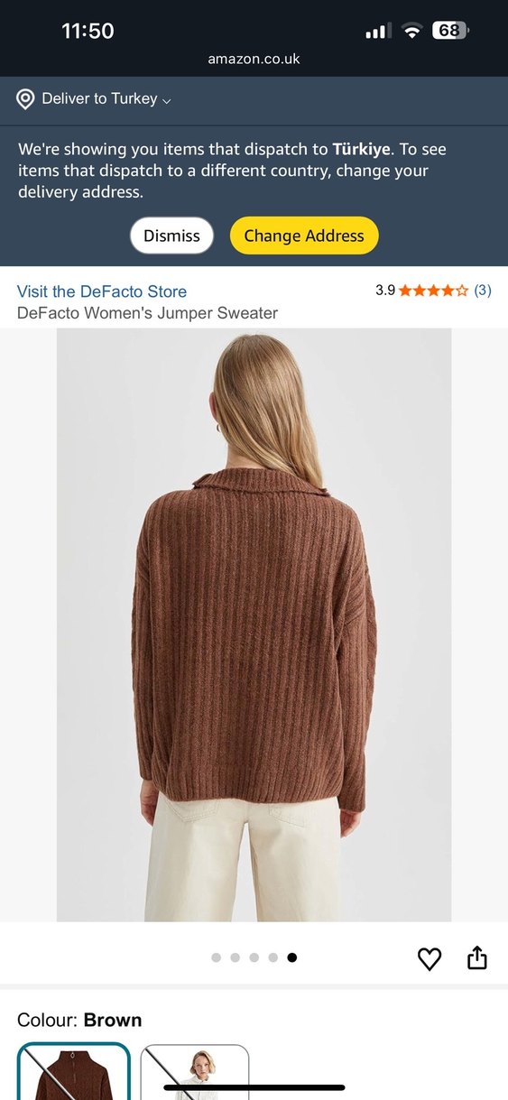 DeFacto Kadın Kahverengi Yarım Fermuarlı Kazak - Görsel 4