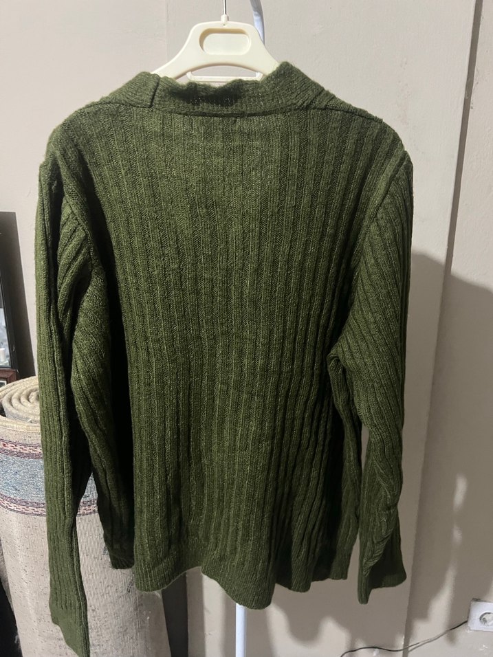 Salaş Örgü Yeşil Kadın Hırka. Bol kesim . M bedenede olur - Görsel 4