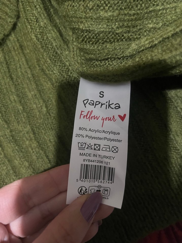 Salaş Örgü Yeşil Kadın Hırka. Bol kesim . M bedenede olur - Görsel 5