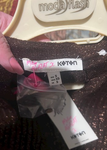 Melis Ağazat for koton Kadın Kahverengi Örgü Triko Kazak - Görsel 4