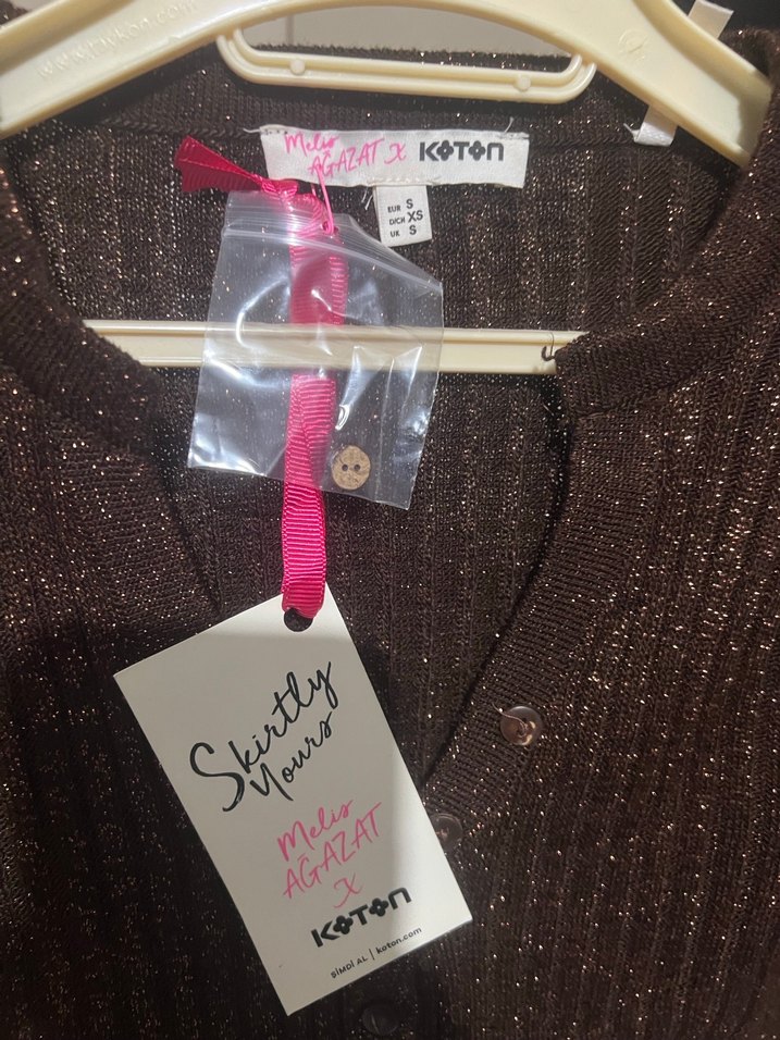 Melis Ağazat for koton Kadın Kahverengi Örgü Triko Kazak - Görsel 2