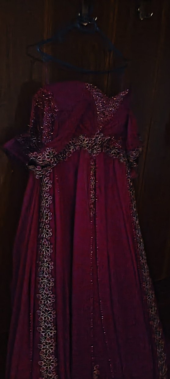 Uzun Mor Drapeli Straplez Kadın kına elbisesi - Görsel 3