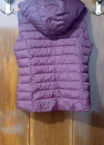 bordo Yüksek Yakalı Fermuarlı Kadın Yelek - Görsel 2