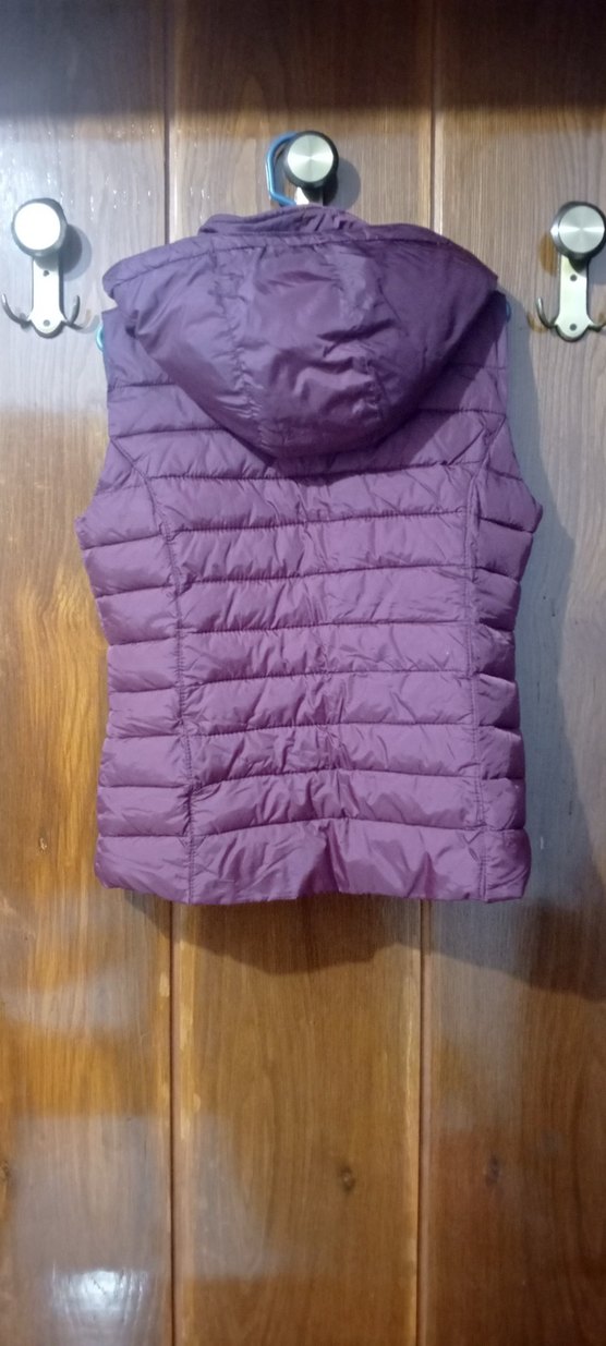 bordo Yüksek Yakalı Fermuarlı Kadın Yelek - Görsel 2