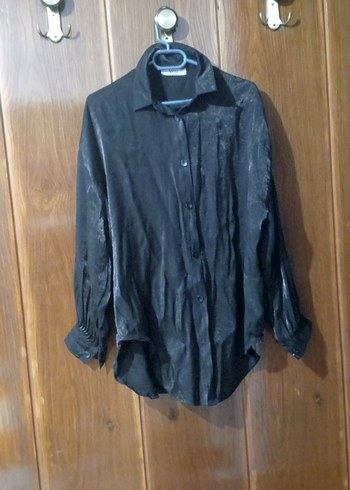 Siyah Düğmeli Kadın  Gömlek - Görsel 2