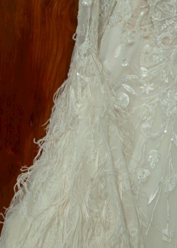 Uzun Kollu Straplez Prenses Gelinlik - Görsel 7