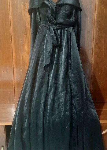 Siyah Straplez Gotik Uzun Abiye Elbise - Görsel 2