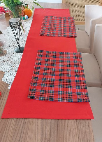 Parlak Kırmızı Düz Masa Örtüsü - Görsel 2