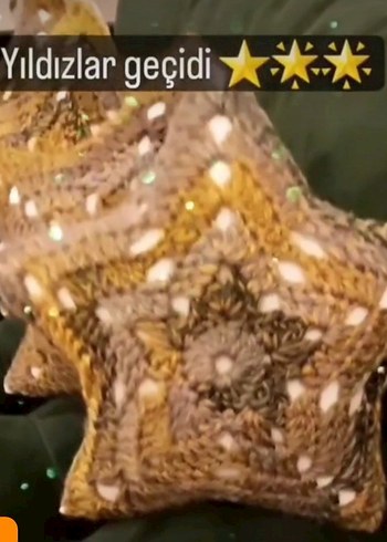 Bohem Yıldız Şeklinde Örgü Dekoratif Yastıklar - Görsel 2