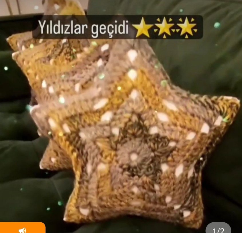 Bohem Yıldız Şeklinde Örgü Dekoratif Yastıklar - Görsel 2