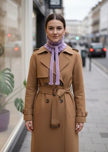 Bohem Mor Örgü Kadın Bere - Görsel 5