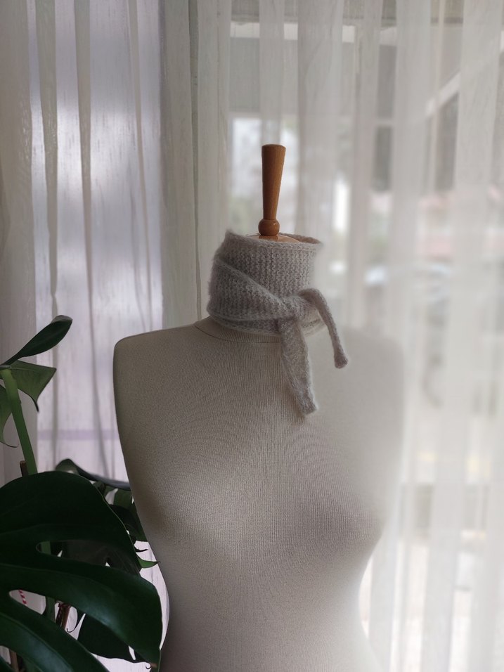 Örgü Bohem Mor Kadın Şal - Görsel 3