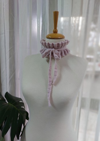 Bej Fırfırlı Örgü Kadın Boyunluk - Görsel 6