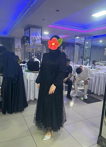 Tül siyah elbise