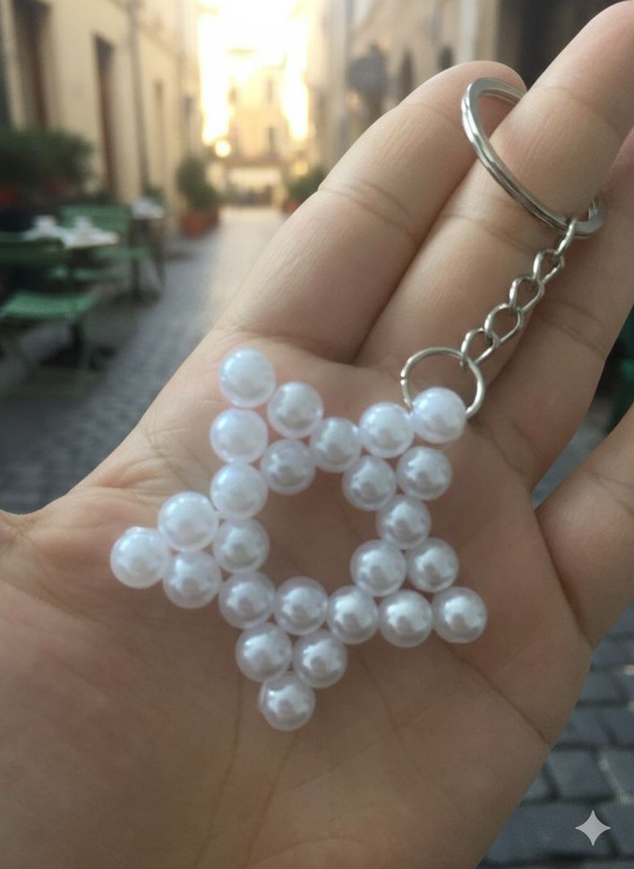 İncili Yıldız Anahtarlık - Görsel 2