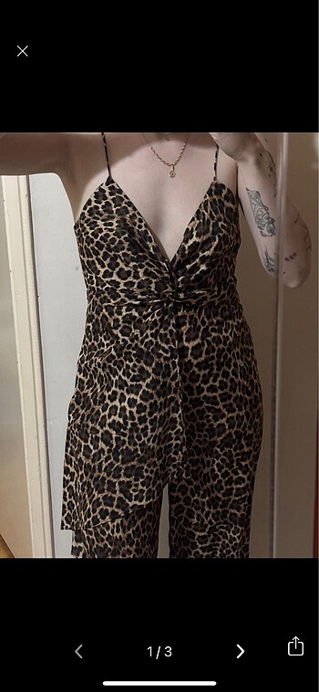 Zara leoparlı tulum