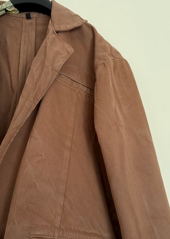 kiremit renginde Düğmeli Kadın Blazer Ceket - Görsel 2