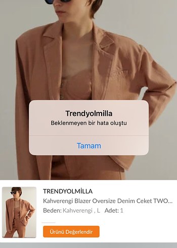 kiremit renginde Düğmeli Kadın Blazer Ceket - Görsel 7