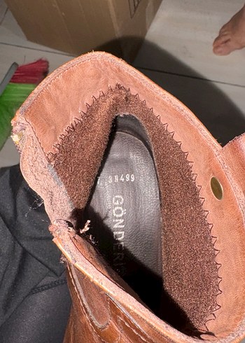 Kahverengi Deri Kadın Topuklu Bot - Görsel 6