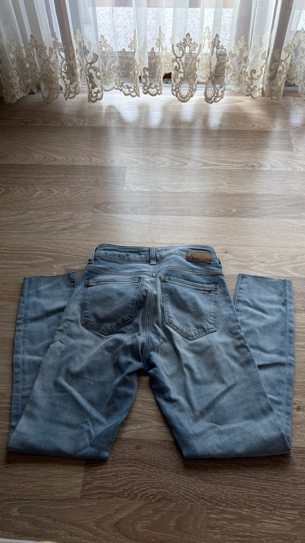 Mavi jean/ Açık mavi Kadın Denim Pantolon - Görsel 3