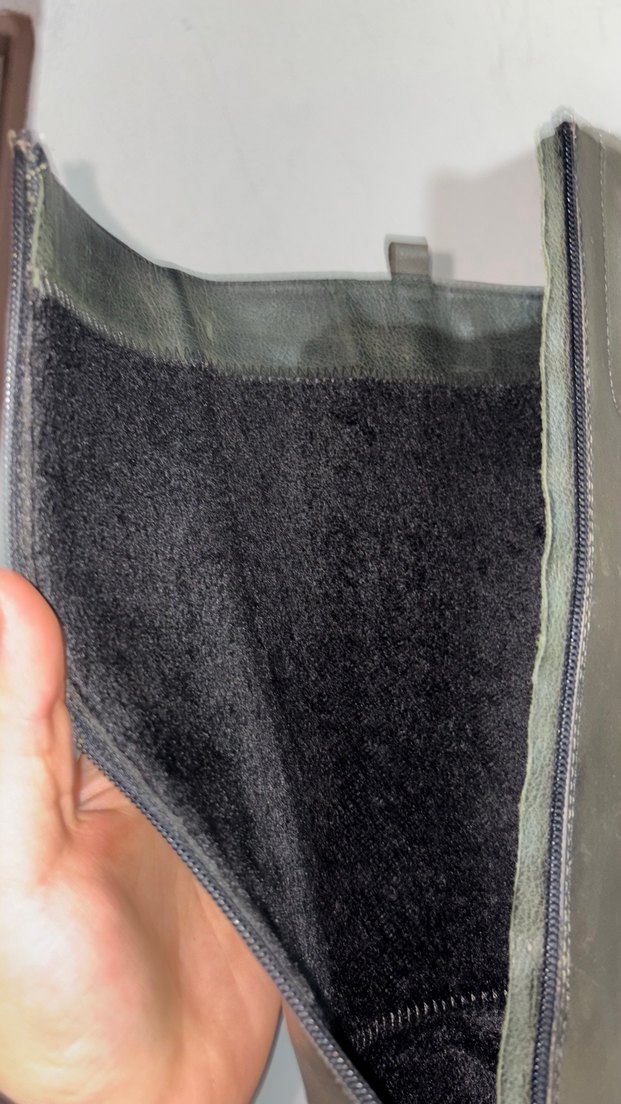 Kadın Haki Deri Topuklu Çizme - Görsel 5