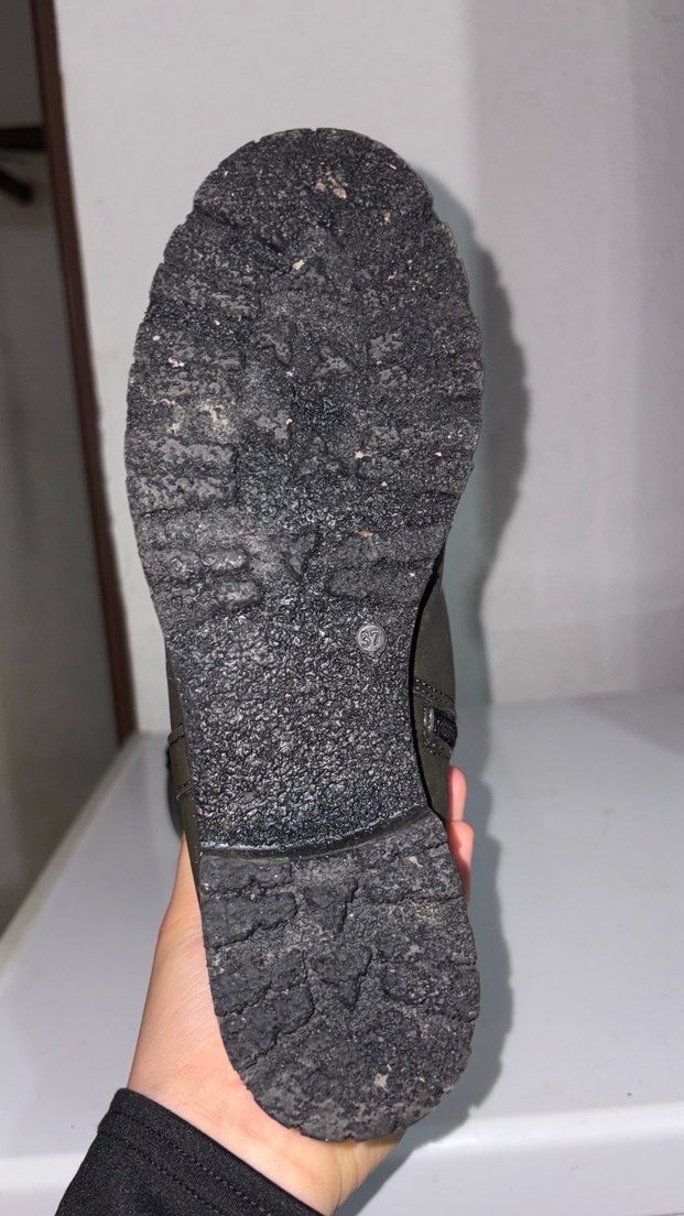 Kadın Haki Deri Topuklu Çizme - Görsel 4