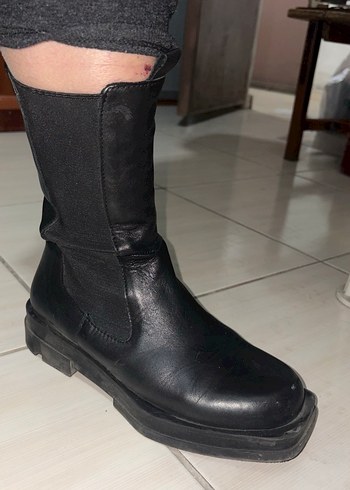 Siyah Kadın Blok Topuklu Bot - Görsel 5