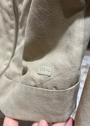 Bej Süet Fermuarlı Kadın Ceket - Görsel 2