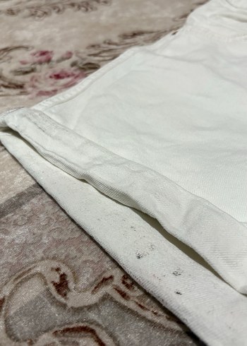 Kadın Beyaz Mini Denim Şort - Görsel 7